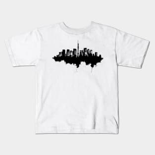 Tokyo cityscape japanese ink art sumi e Kids T-Shirt